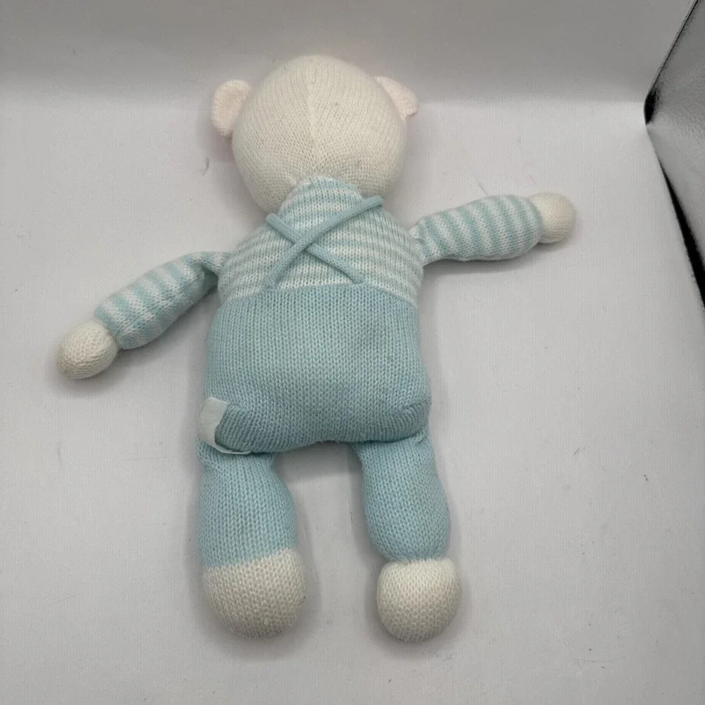 EDEN‎ Vintage Knit Blue Stripes Bear Mouse Plush Toy Animal 4380